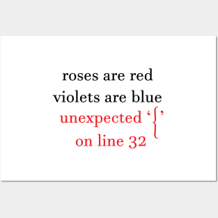 Roses are red.. The programmer version - Funny Programming Jokes - Light Color Posters and Art